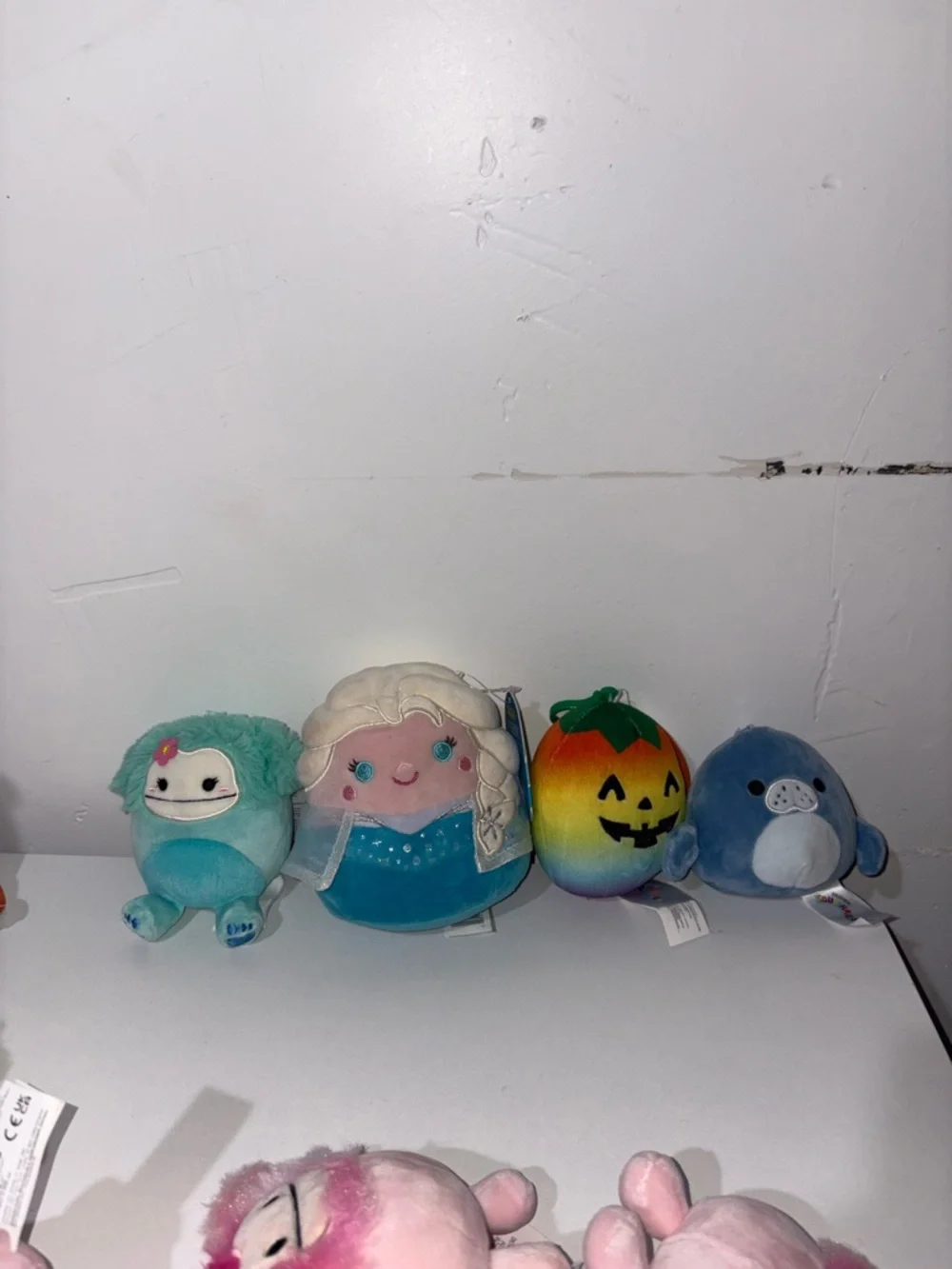 Squishmallows Plush Bundle (4) Elsa, Bigfoot, Pumpkin & Seal Cute Set